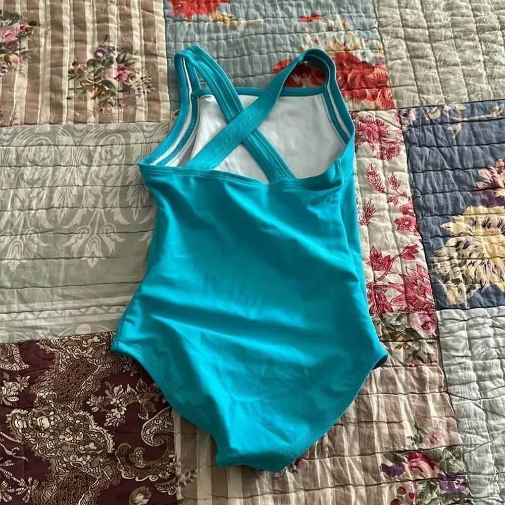 Hanna Andersson turquoise one-piece swimsuit